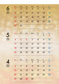 ECO壁掛け3ヶ月カレンダー印刷（タンザック）（6ページ）