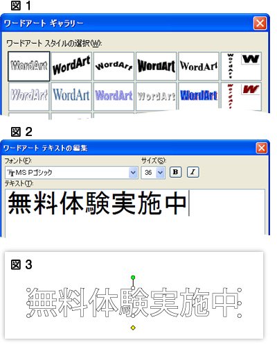 Step2 図形描画 オートシェイプ ワードアートなど Officeで作ろう Word でフライヤー チラシ 制作 ネット通販の印刷 プリントなら Wave