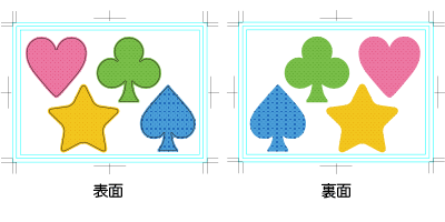 両面印刷の場合、裏面のデータの配置にご注意ください