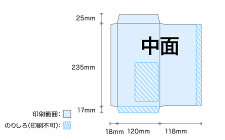 窓付き長3：中面