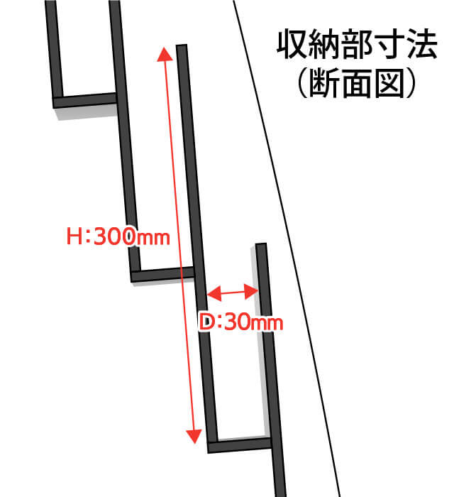 A4カタログスタンド 断面図