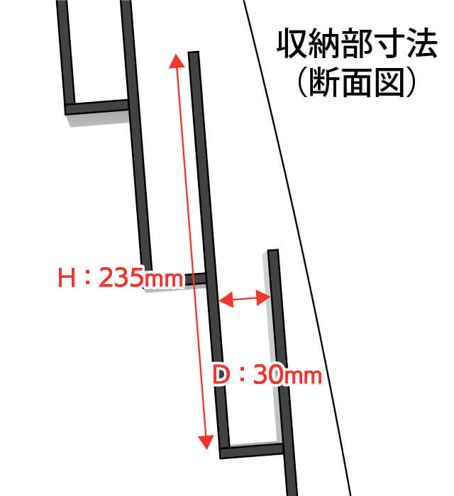 B5カタログスタンド 断面図
