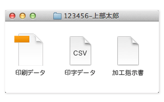 印刷データ・印字データ・加工指示書を合わせてご入稿ください