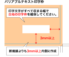 バリアブルテキスト印字位置の例