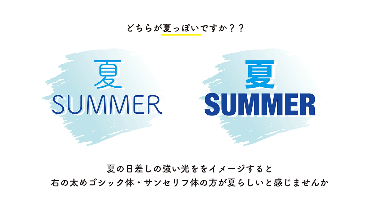 夏っぽいフォント